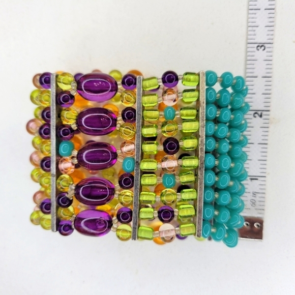 Rainbow Gemstone 10-Layer Bangles (Elastic) - Picture 7 of 8